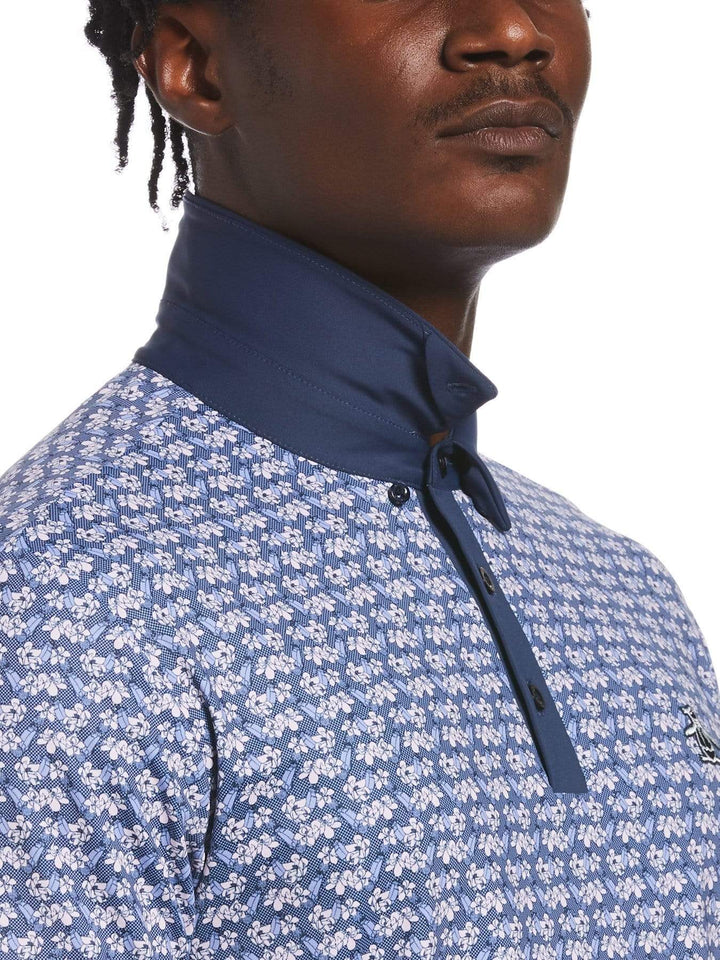 Men's Mini Floral Print Golf Polo