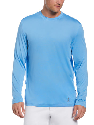 Men's Mixed Media Sun Protection Golf Crew Neck Shirt