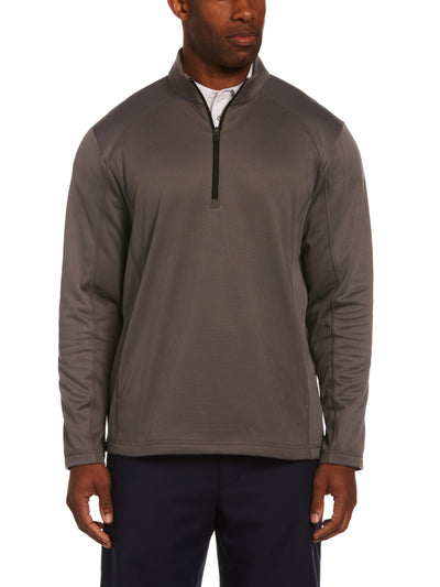 Men's Mixed Texture Fleece 1/4 Zip Golf Jacket