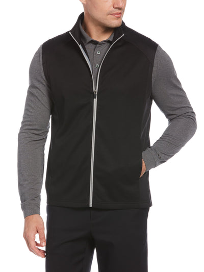 Men's Mixed Texture Fleece Golf Vest