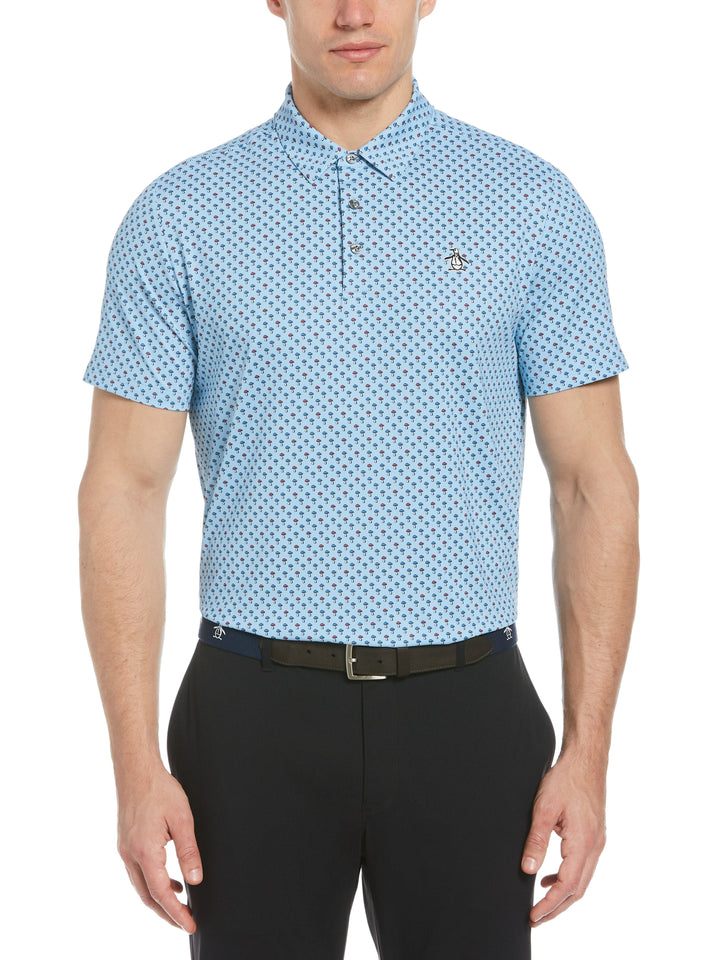 Men's Mushroom Allover Print Golf Polo Shirt