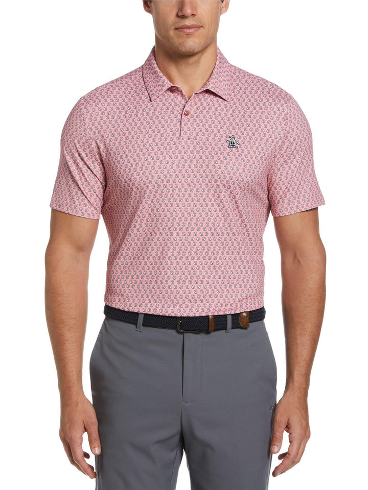 Men's Novelty Old Fashioned Print Golf Polo