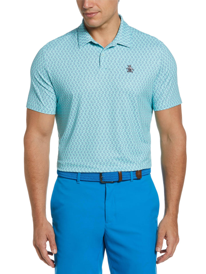 Men's Novelty Old Fashioned Print Golf Polo