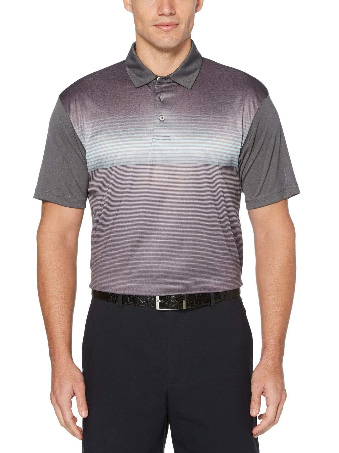 Men's Ombre Fade Chest Print Polo