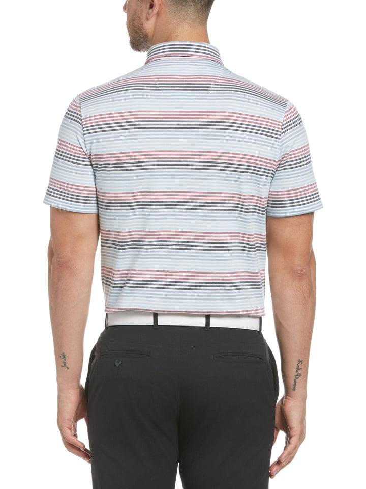 Men's Ombre Fine Line Stripe Golf Polo Shirt
