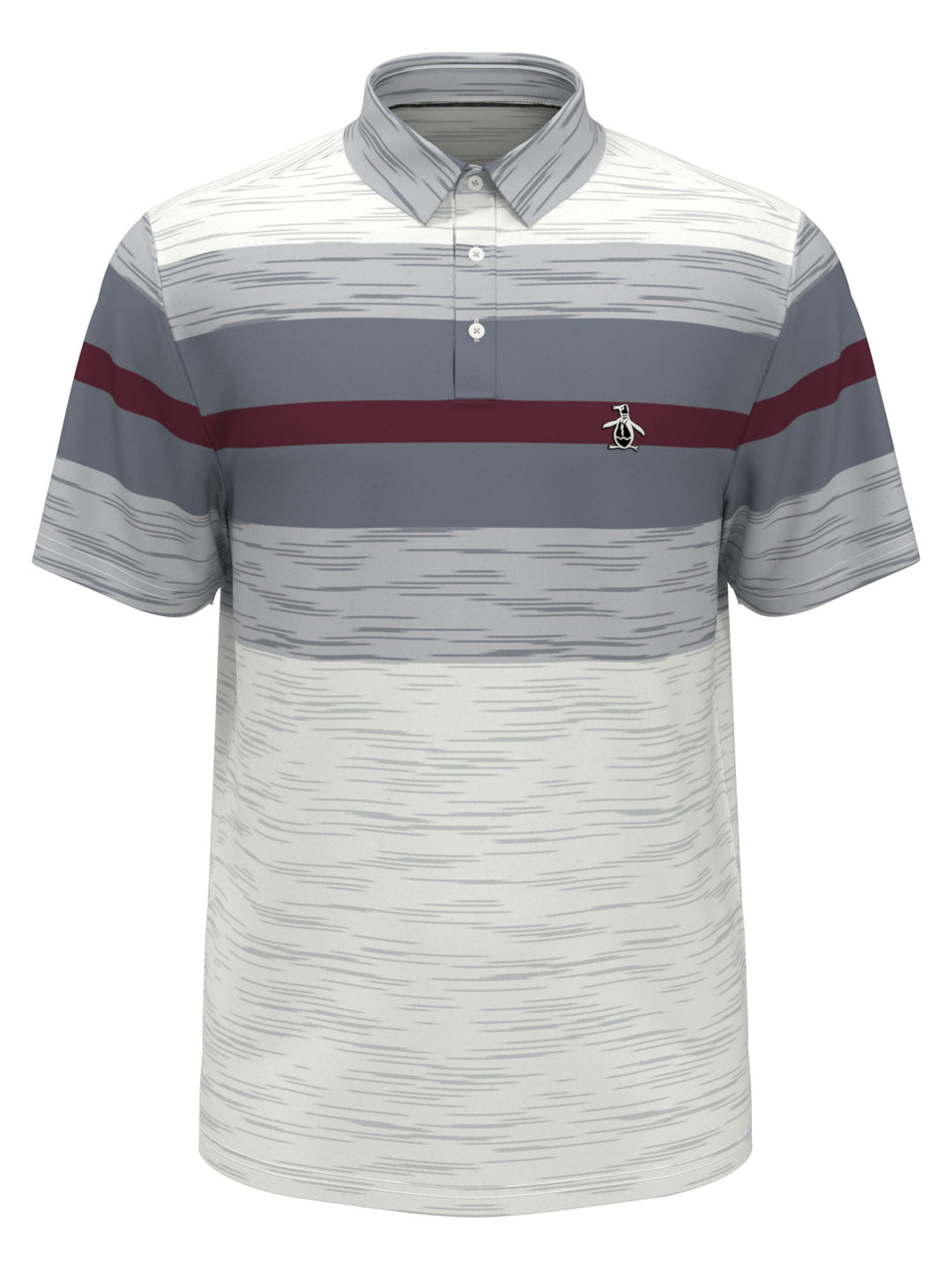 Ombre Slub Color Block Golf Polo (Bright White) 