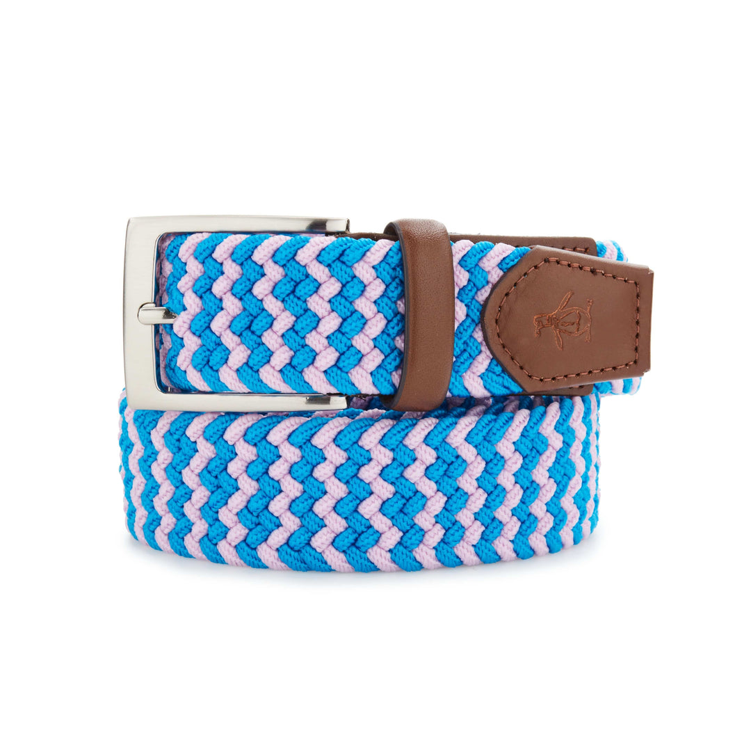 Original 2-Color Braided Web Golf Belt (Med Blue) 