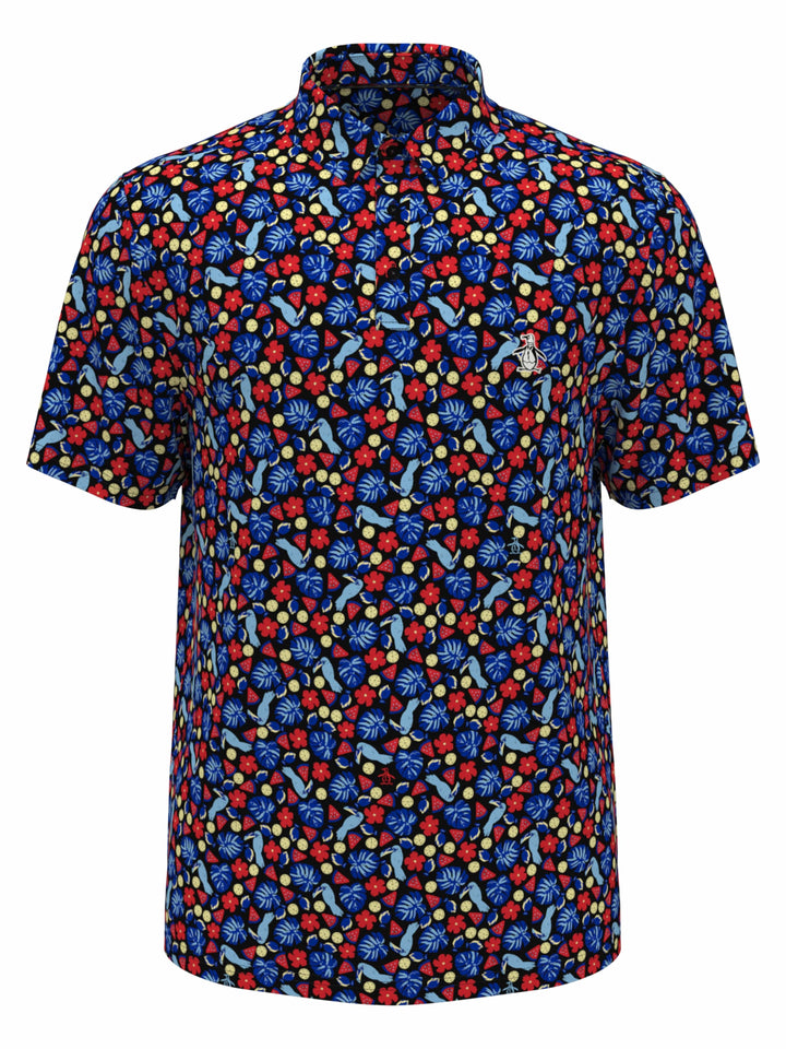 Pete in Paradise Print Golf Polo (Caviar) 