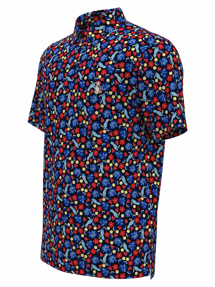 Pete in Paradise Print Golf Polo (Caviar) 