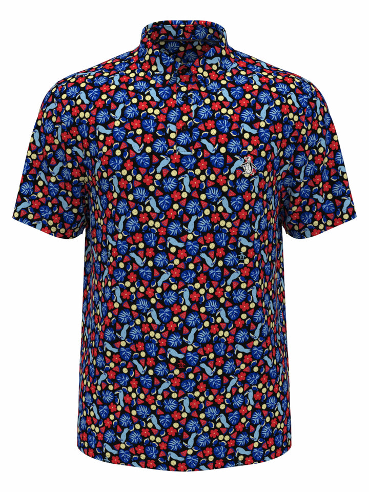Pete in Paradise Print Golf Polo (Caviar) 