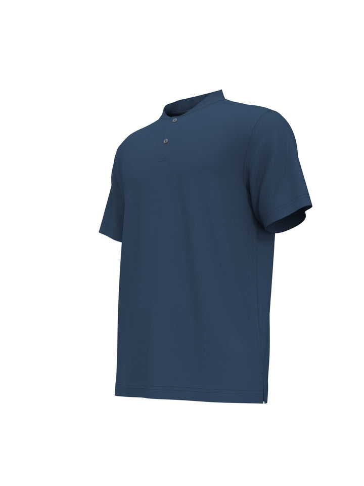 Pique Baseball Collar Golf Polo (Real Teal) 