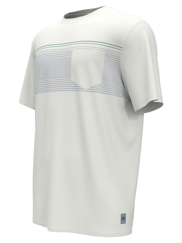 Placed Stripe Pocket Golf Tee (Bright White) 