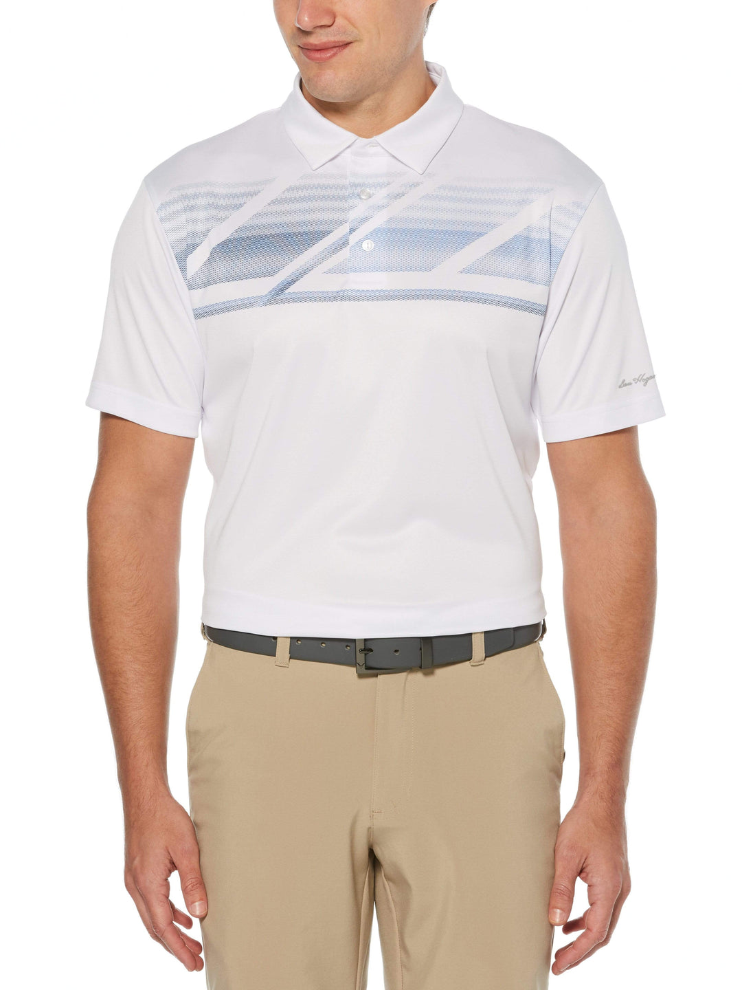 Men's Printed Asymmetrical Polo