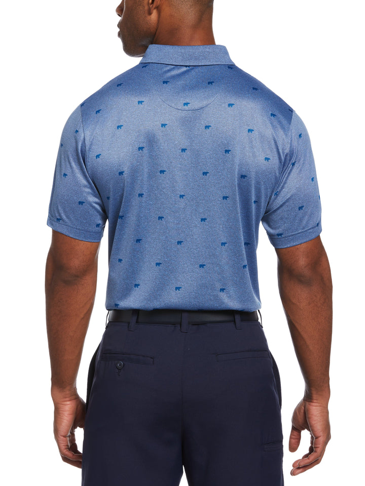 Printed Bear Textured Heather Golf Polo (Skydiver Heather) 
