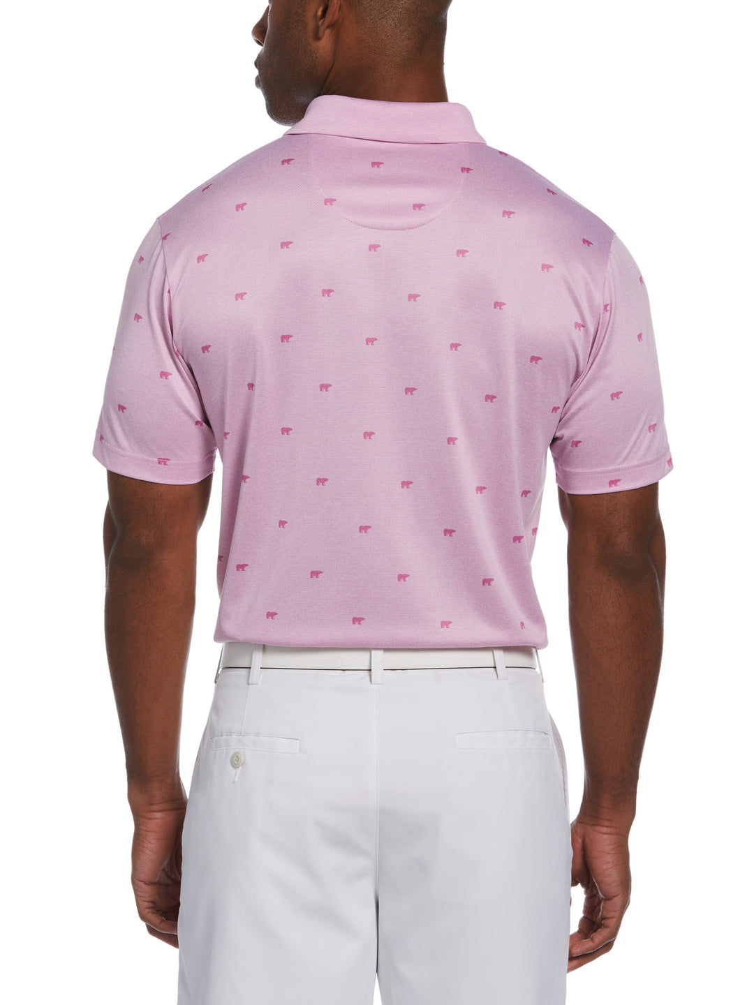 Printed Bear Textured Heather Golf Polo (Orchid Heather) 