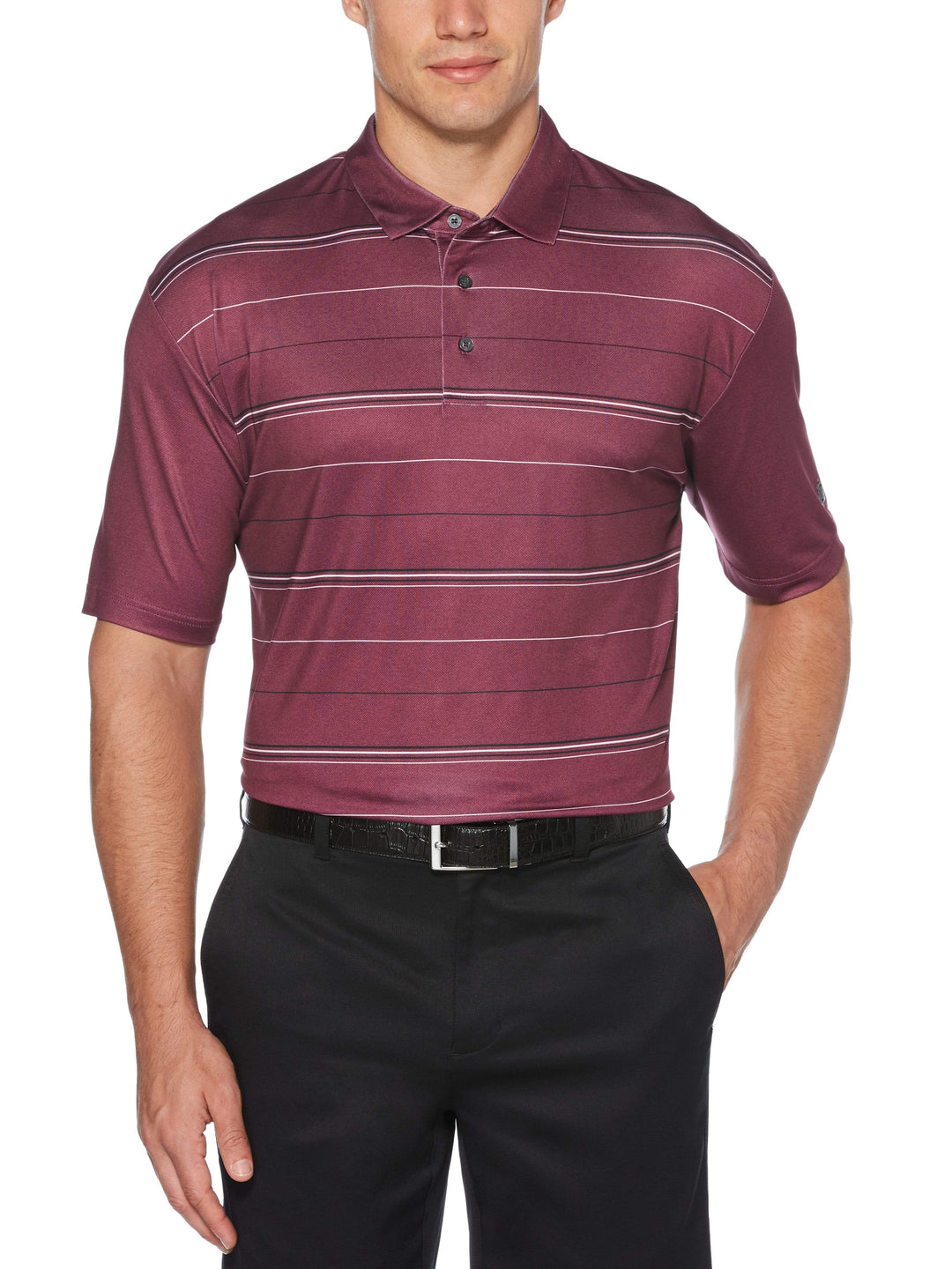 Men's Printed Pique Stripe Polo