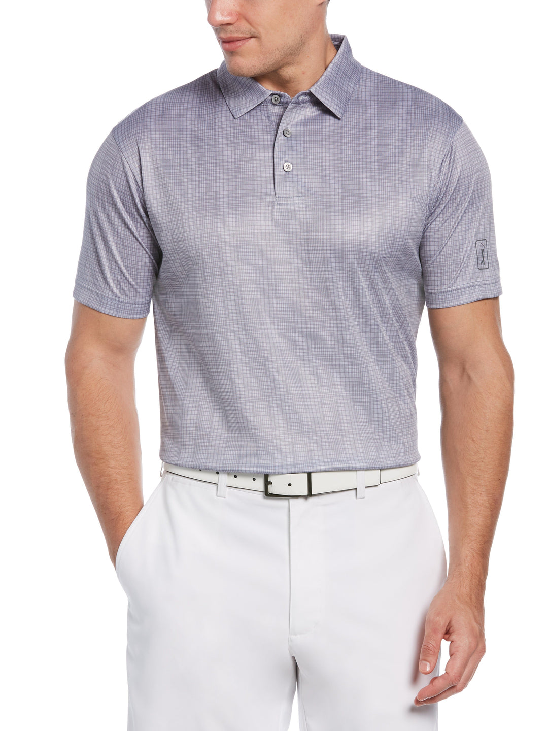 Men's Printed Plaid Golf Polo