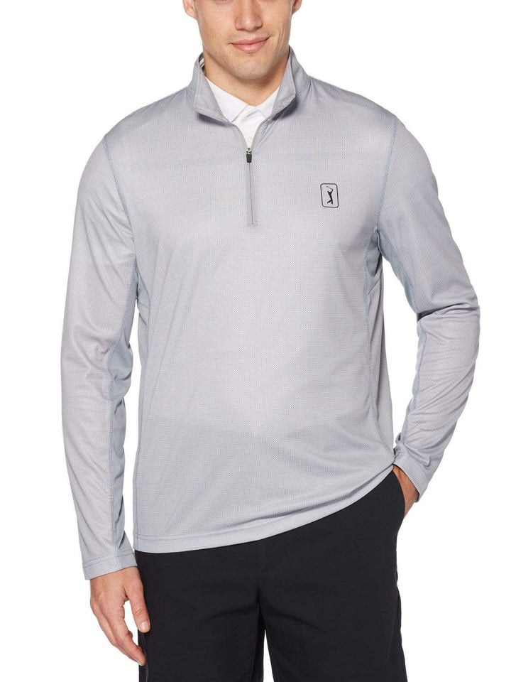 Men's Printed Quarter-Zip Golf Sweater