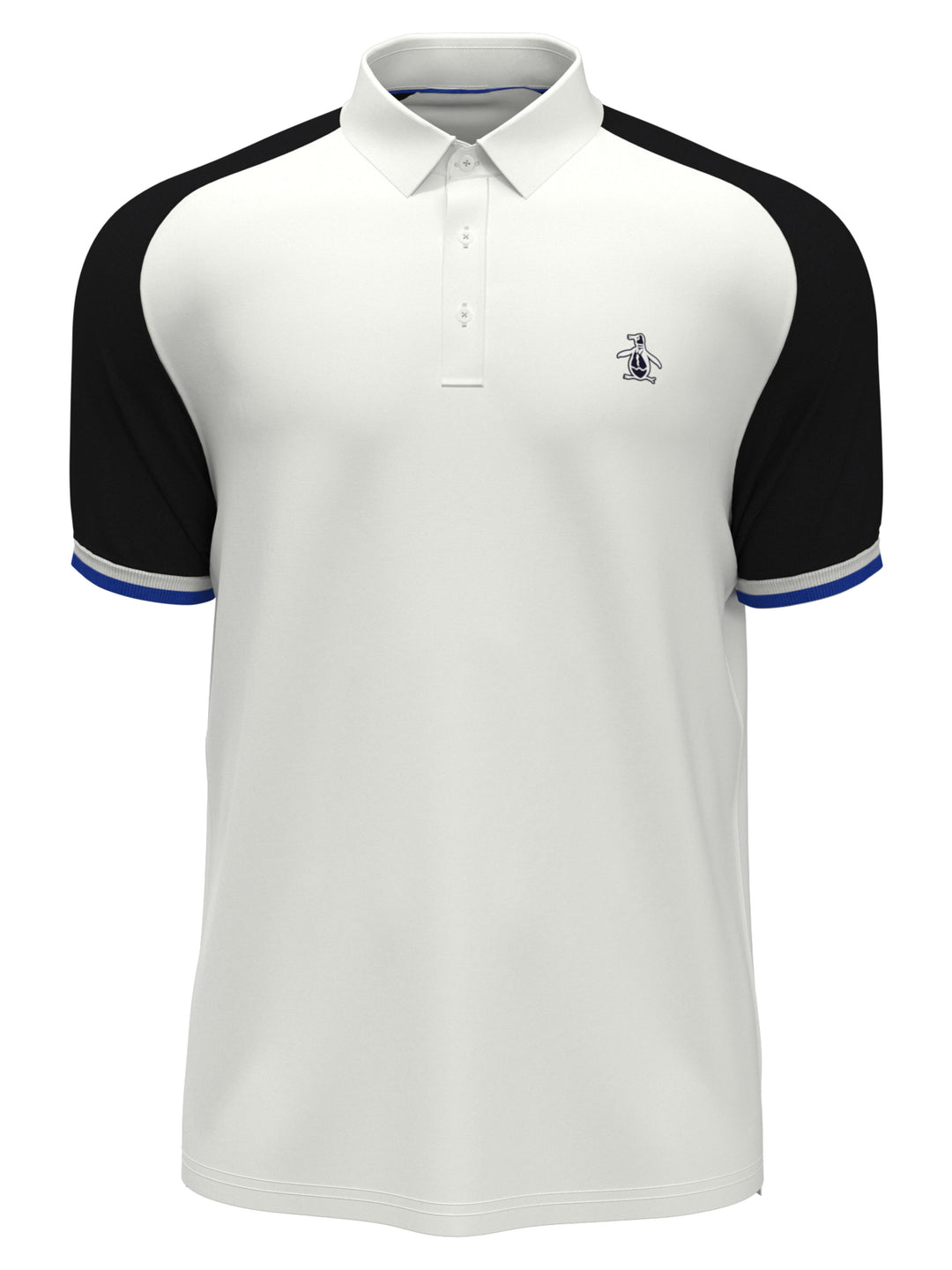 Raglan Color Block Golf Polo (Bright White) 