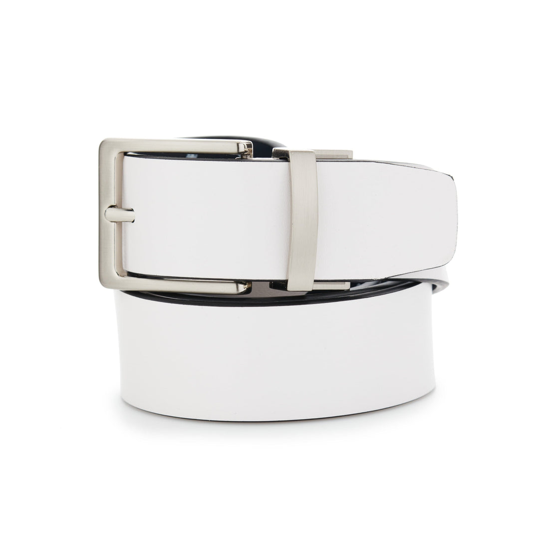 Reversible Lemonade Print Leather Golf Belt (Navy) 