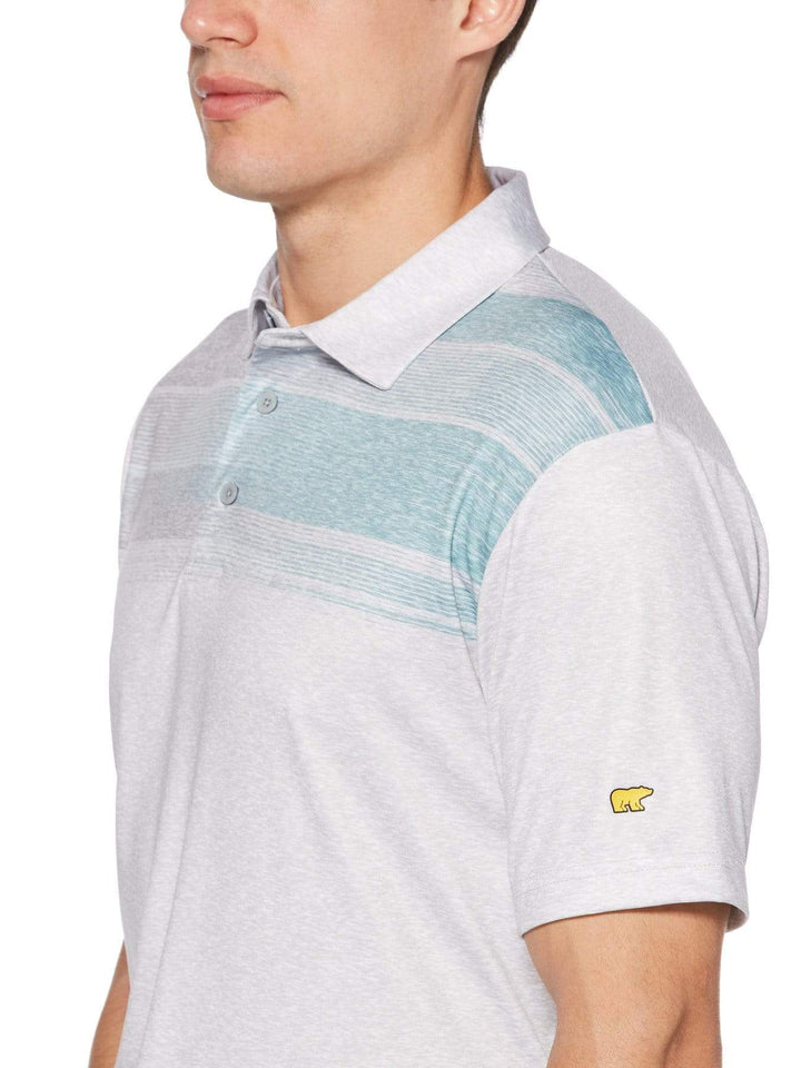 Men's Scattered Heather Chest Print Short Sleeve Golf Polo