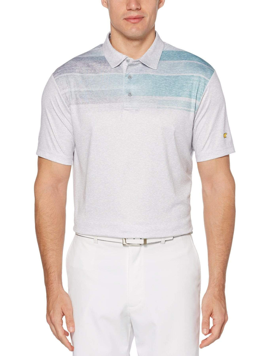 Men's Scattered Heather Chest Print Short Sleeve Golf Polo