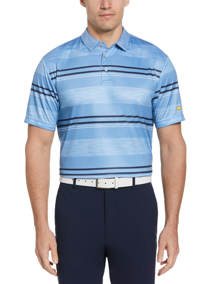 Men's Short Sleeve Printed Herringbone Stripe Polo