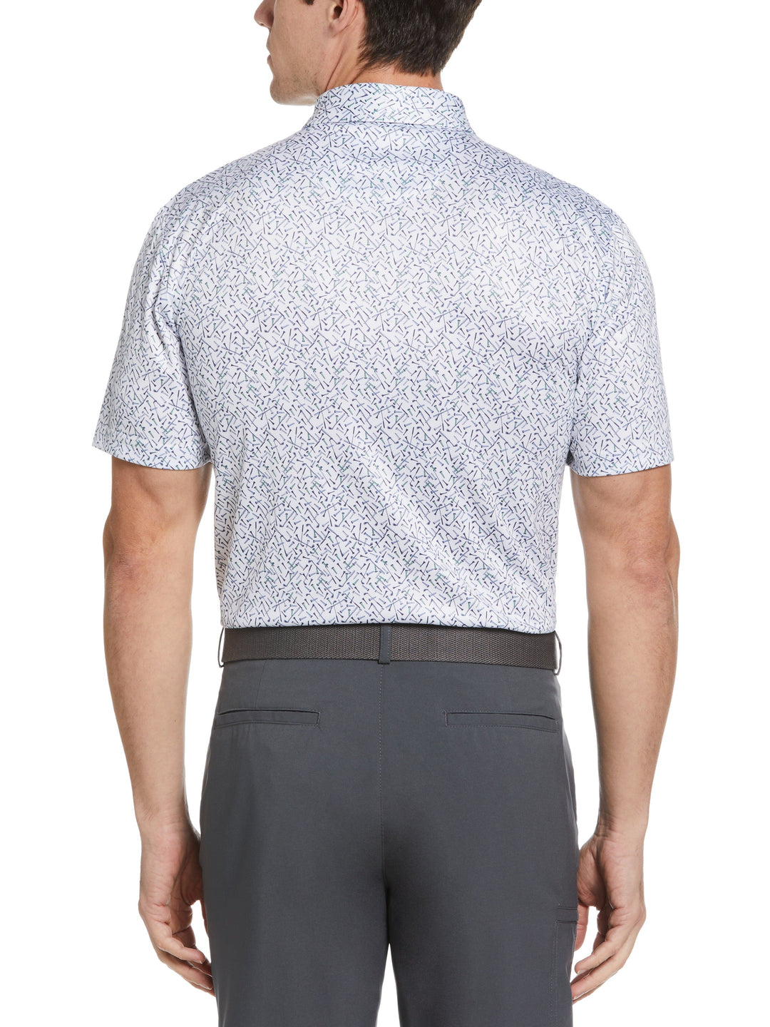 Short Sleeve Tossed Conversational Polo (Bright White) 
