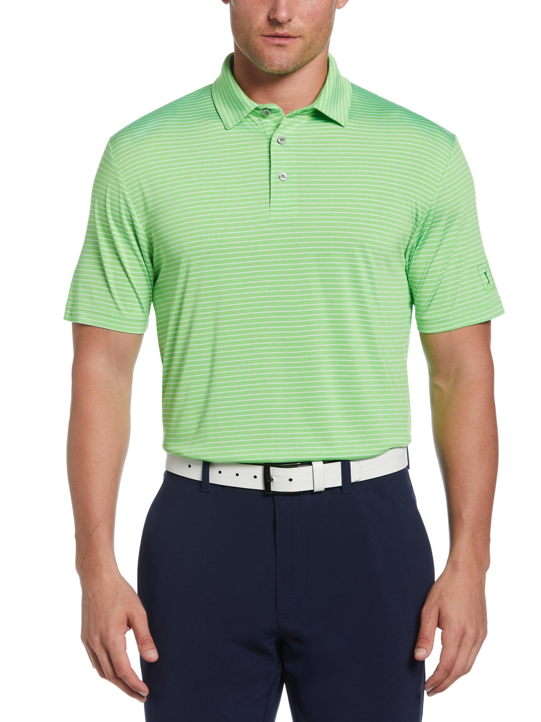 Single Feeder Stripe Golf Polo (Jasmine Green) 