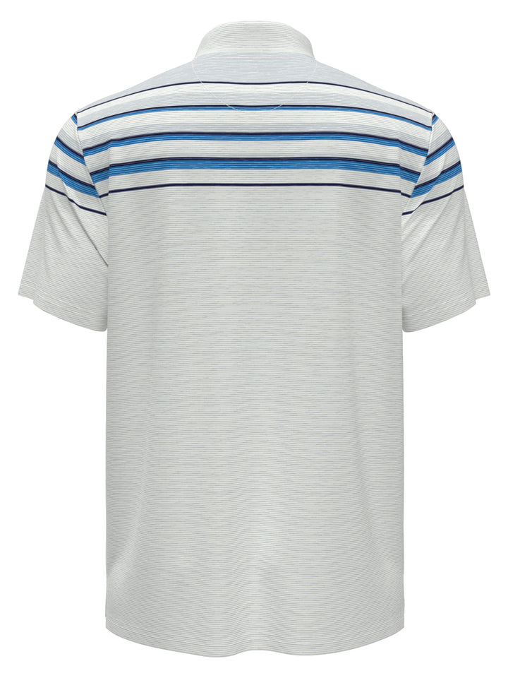 Slub Color Block Golf Polo (Bright White) 