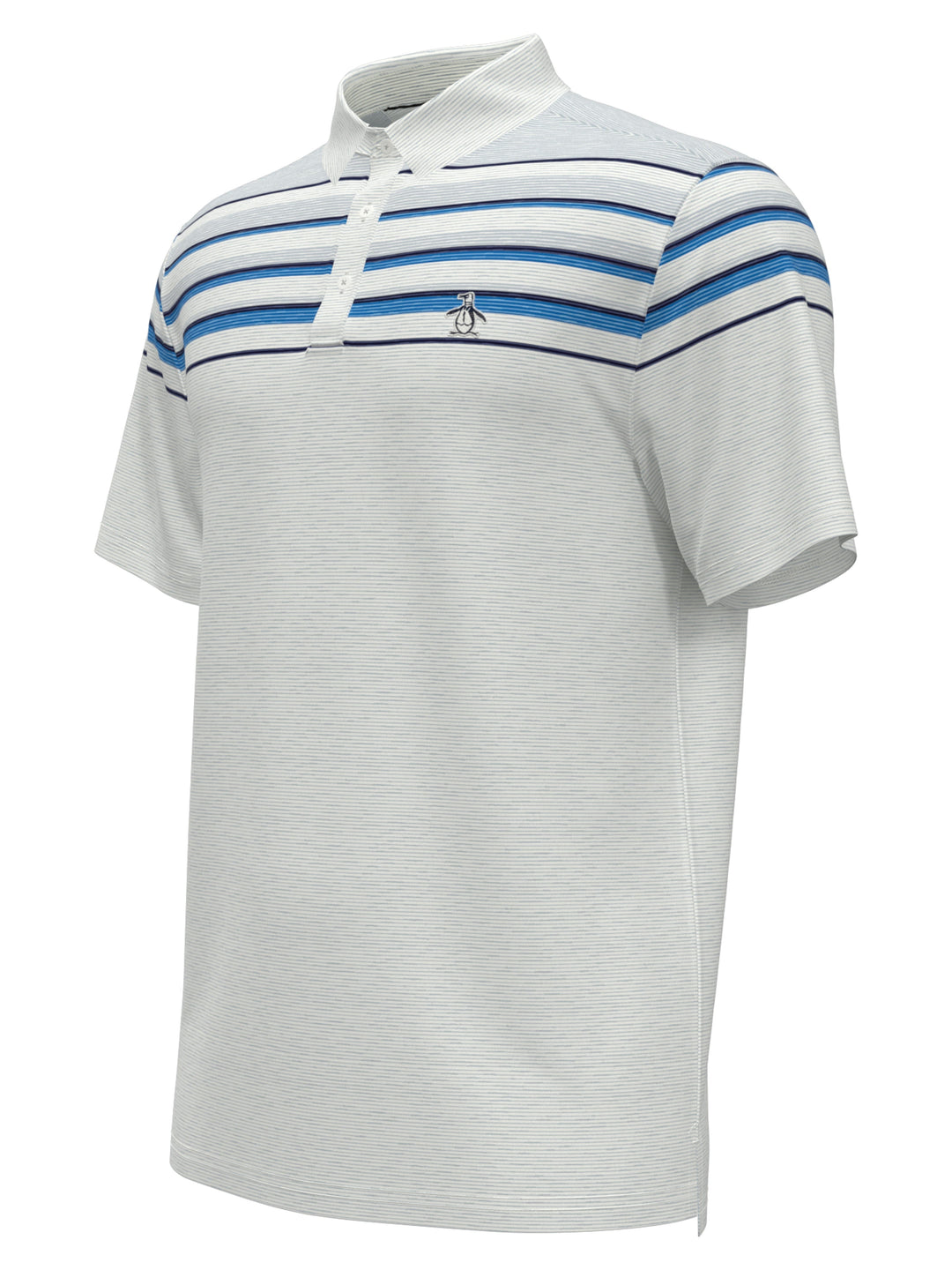 Men's Slub Color Block Golf Polo