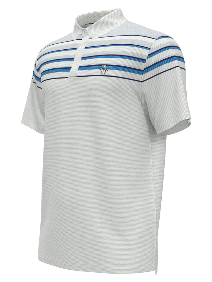 Men's Slub Color Block Golf Polo