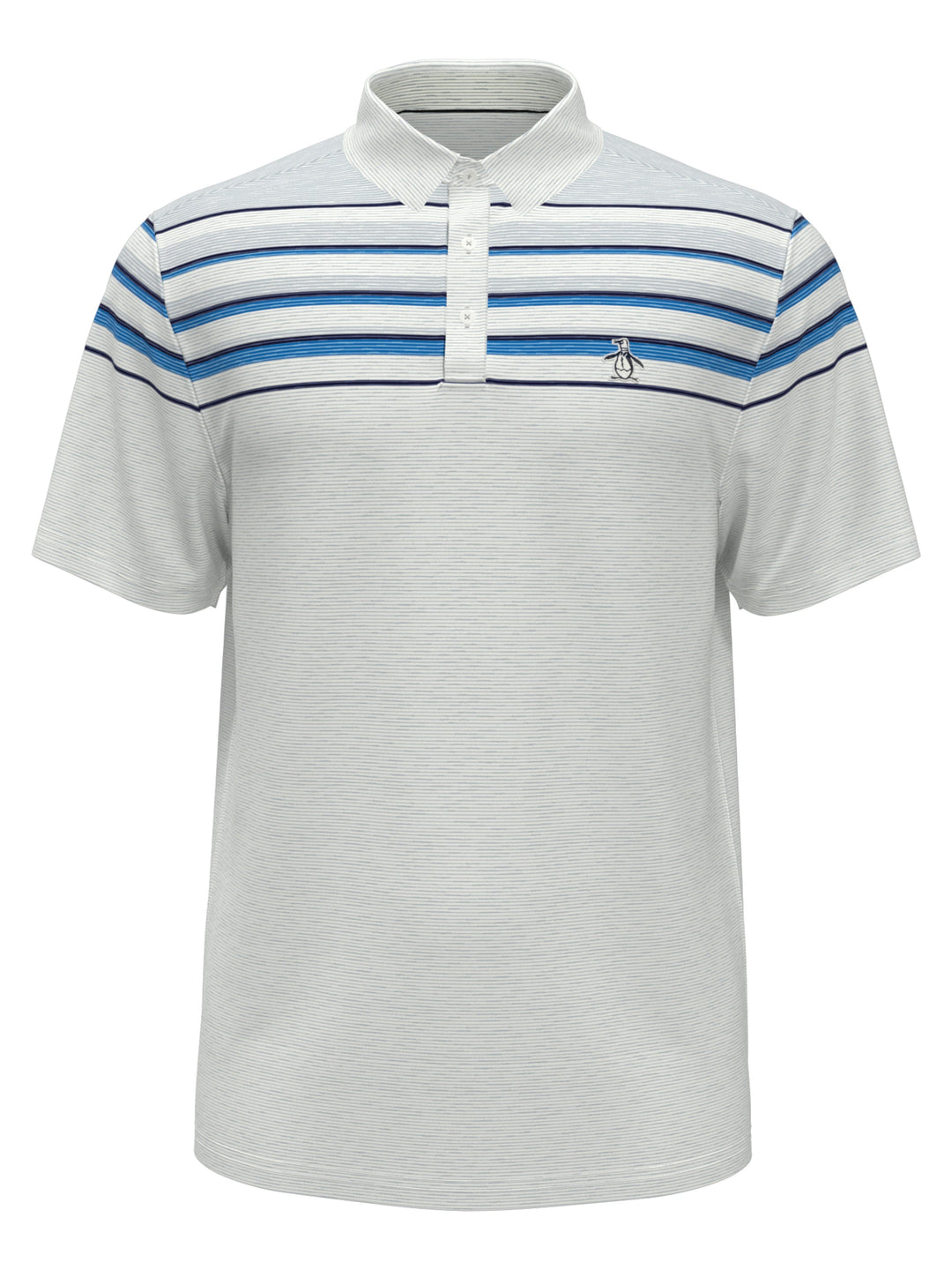 Slub Color Block Golf Polo (Bright White) 