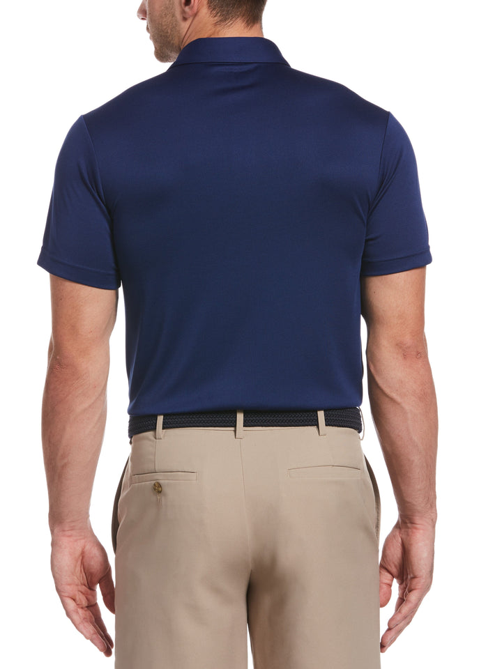 Men's Soft Jacquard Print Blocked Polo