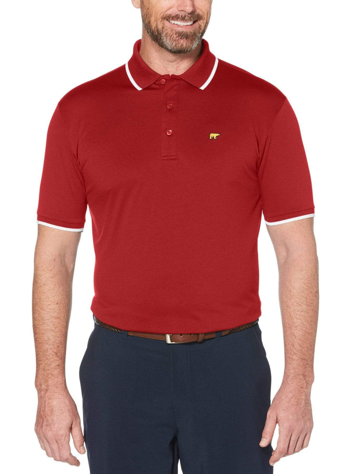 Men's Solid Golf Polo with Cuff Tipping