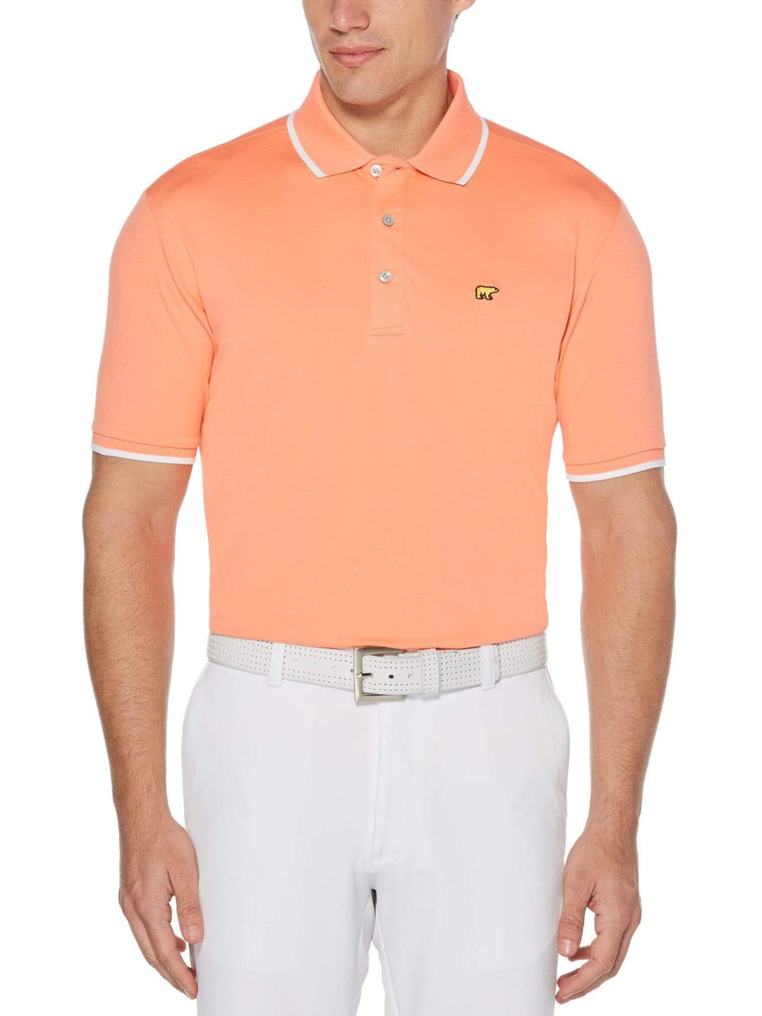 Men's Solid Golf Polo with Cuff Tipping