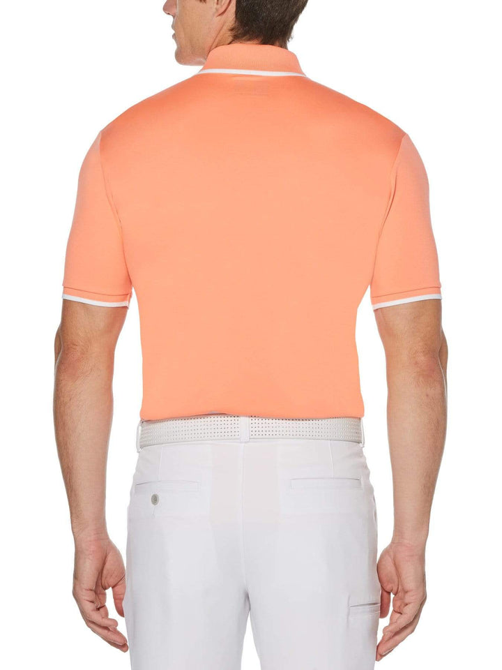Men's Solid Golf Polo with Cuff Tipping