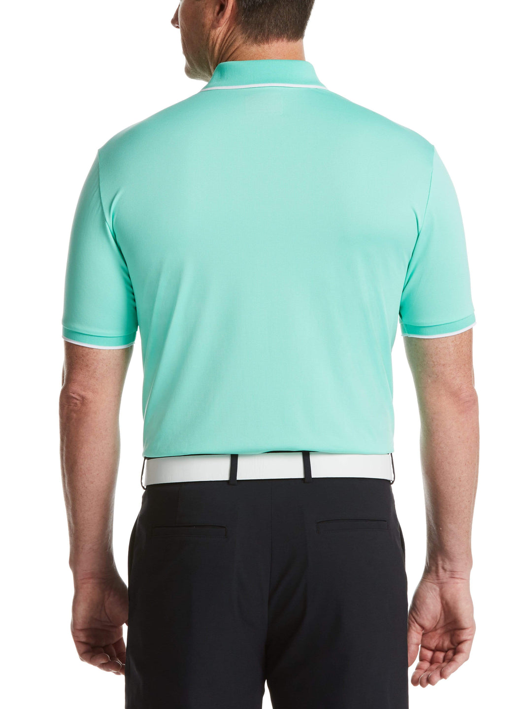 Men's Solid Golf Polo with Cuff Tipping
