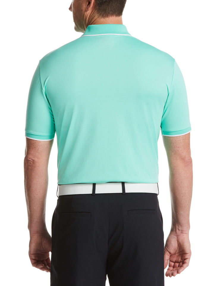 Men's Solid Golf Polo with Cuff Tipping