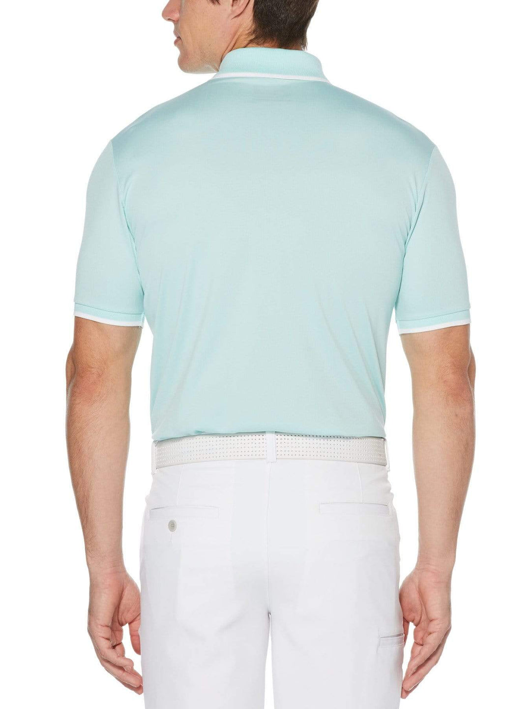 Men's Solid Golf Polo with Cuff Tipping