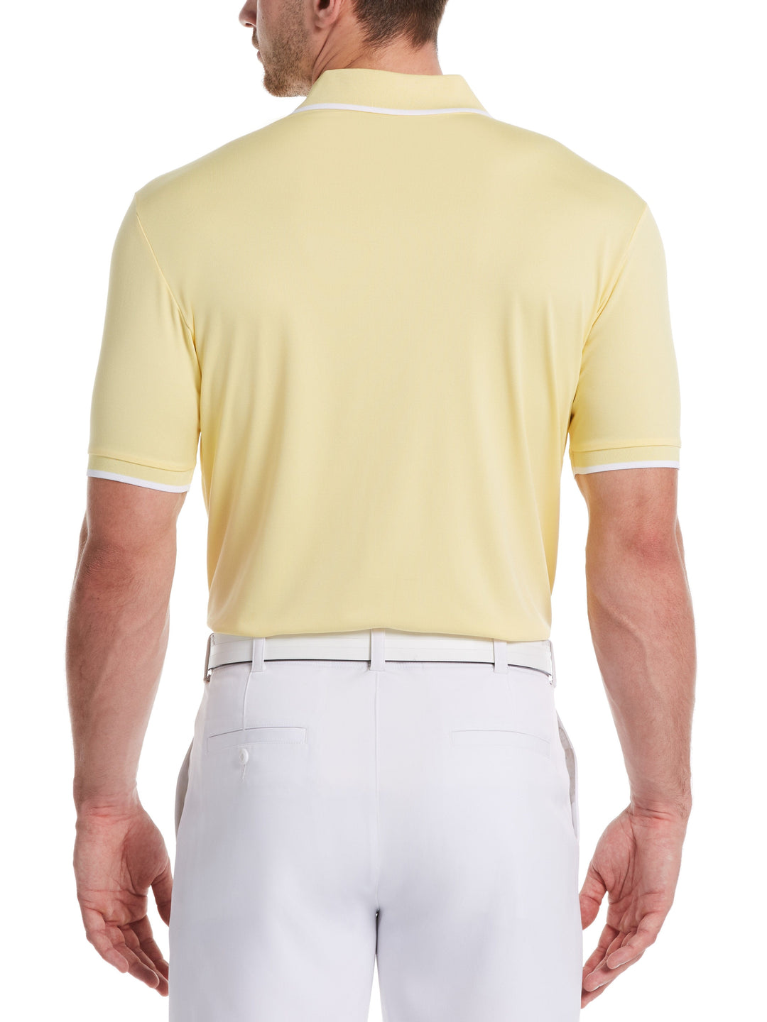 Men's Solid Golf Polo with Cuff Tipping