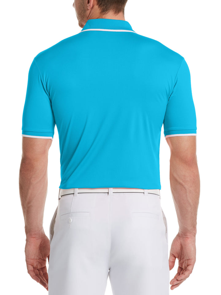 Men's Solid Golf Polo with Cuff Tipping