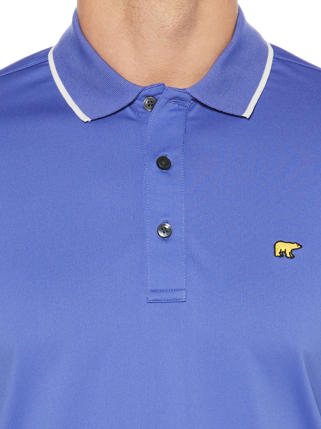 Men's Solid Golf Polo with Cuff Tipping