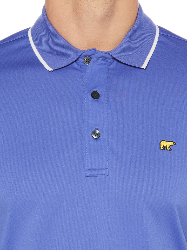 Men's Solid Golf Polo with Cuff Tipping