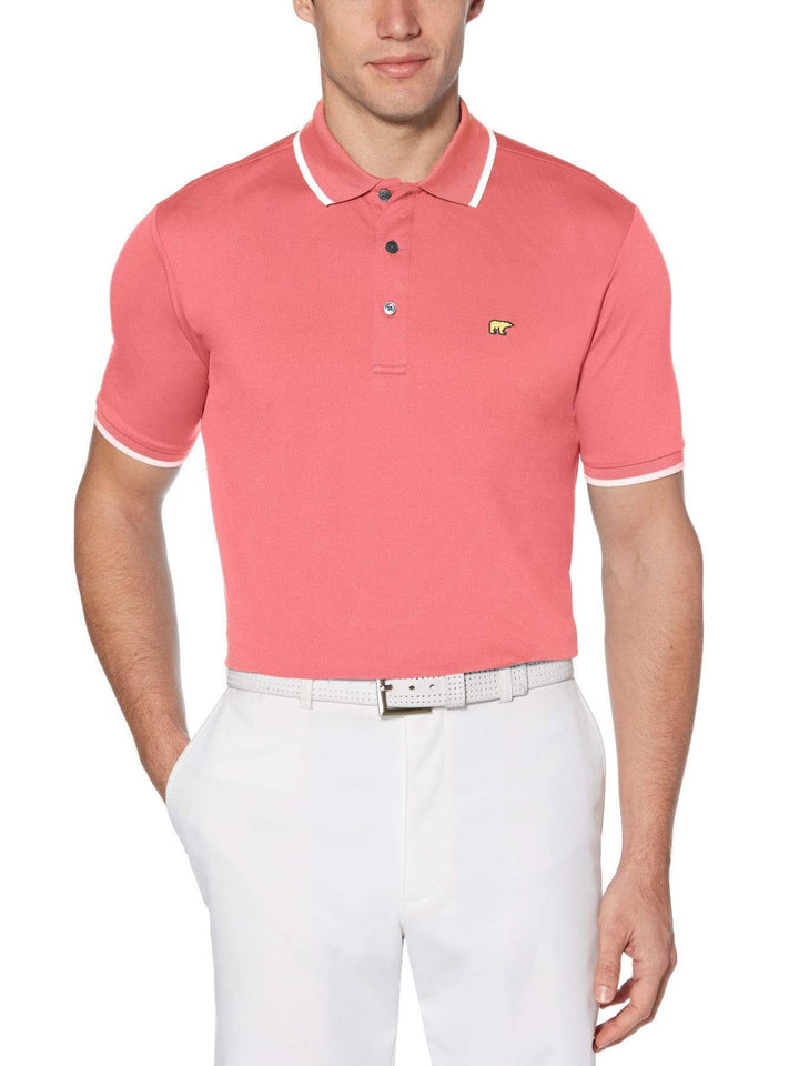 Men's Solid Golf Polo with Cuff Tipping