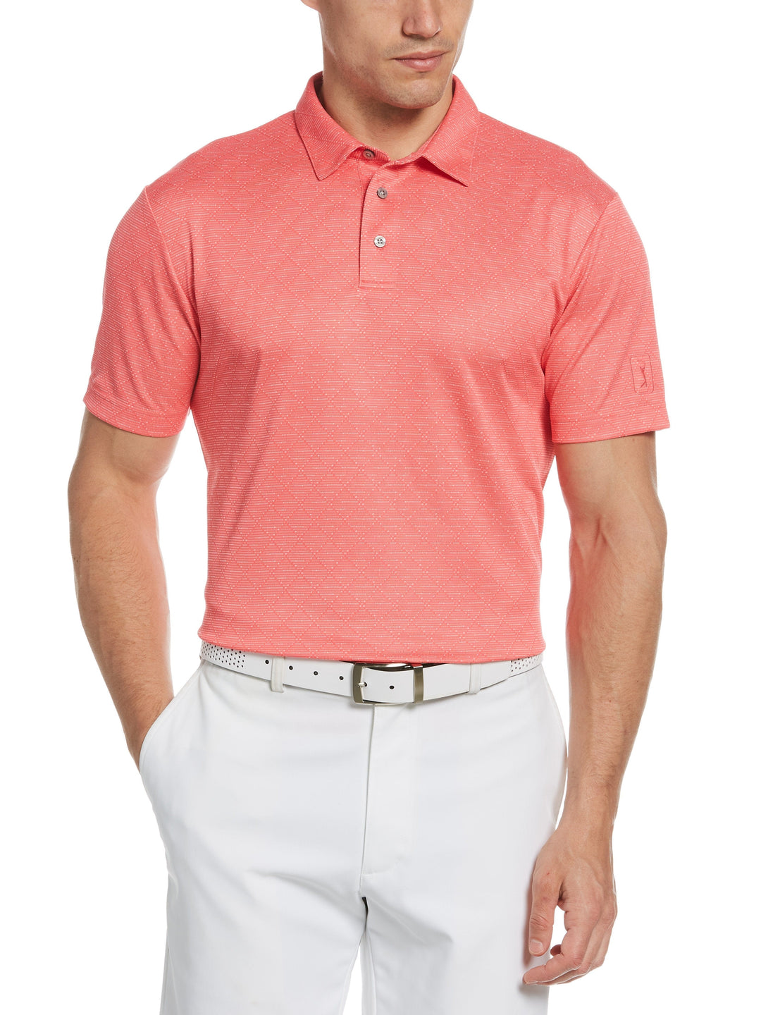 Men's Space Dye Argyle Jacquard Golf Polo
