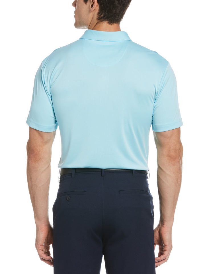 Men's Space Dye Striped Chest Block Golf Polo