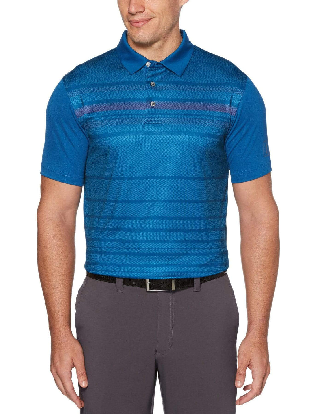 Men's Stacked Herringbone Print Polo