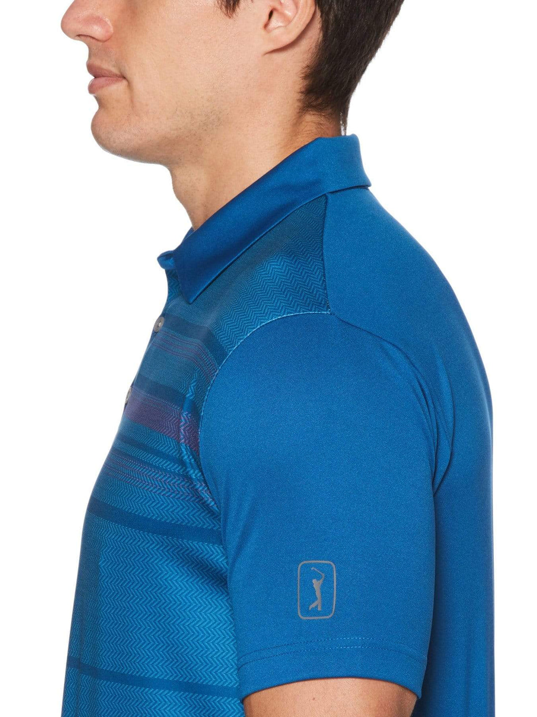 Men's Stacked Herringbone Print Polo