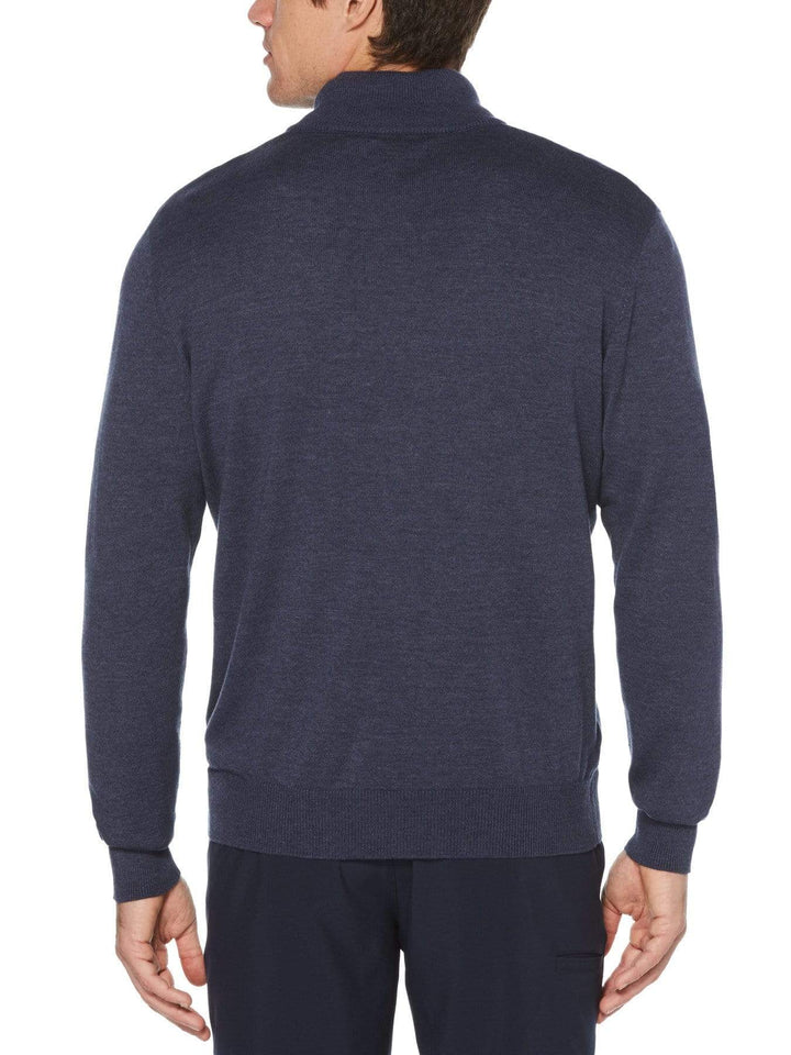 Men's Stripe Inner Collar Quarter-Zip Golf Sweater